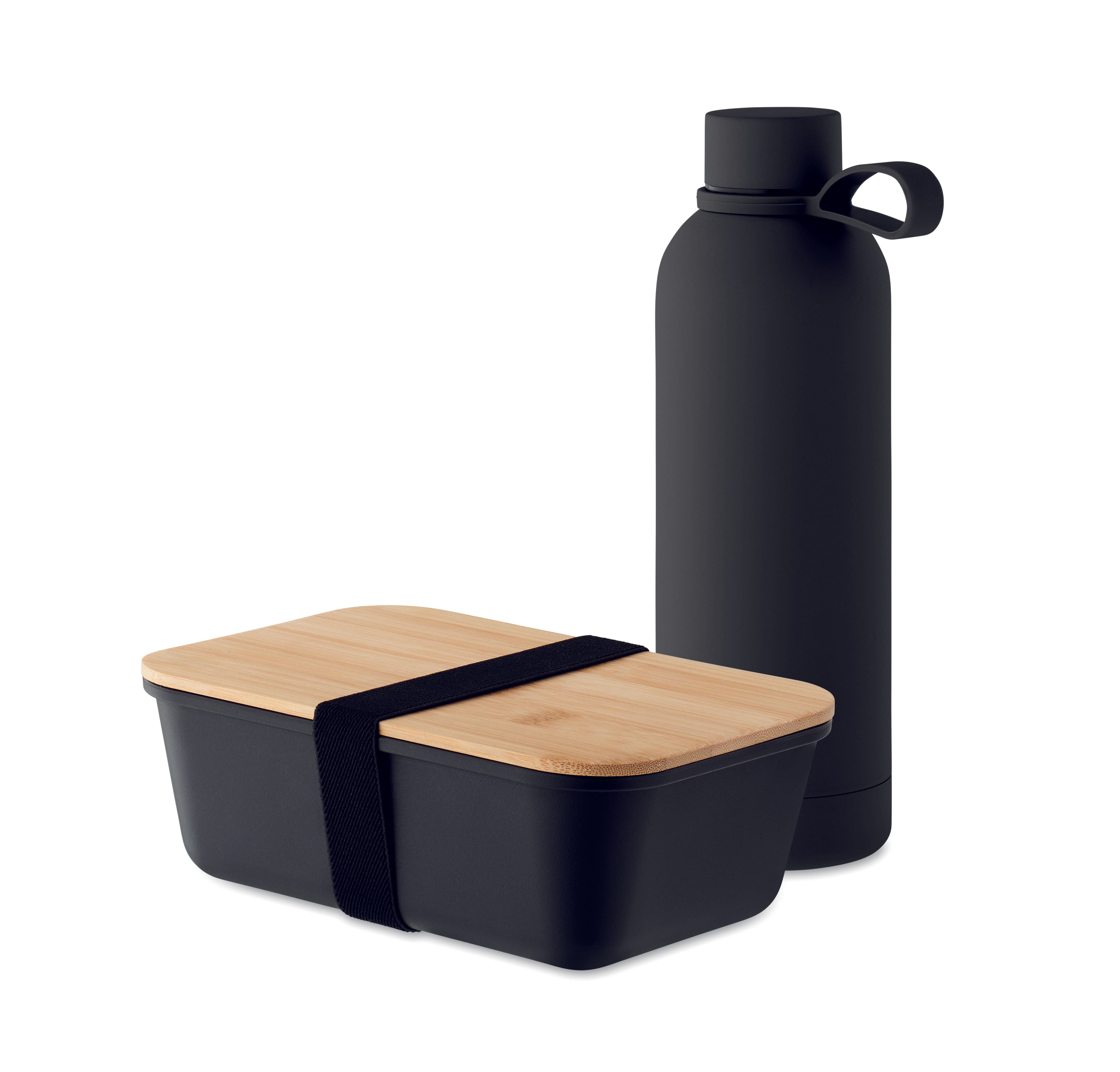 Recycled Bamboo RPET Stainless Steel Lunch Box Water Bottle Gift Set