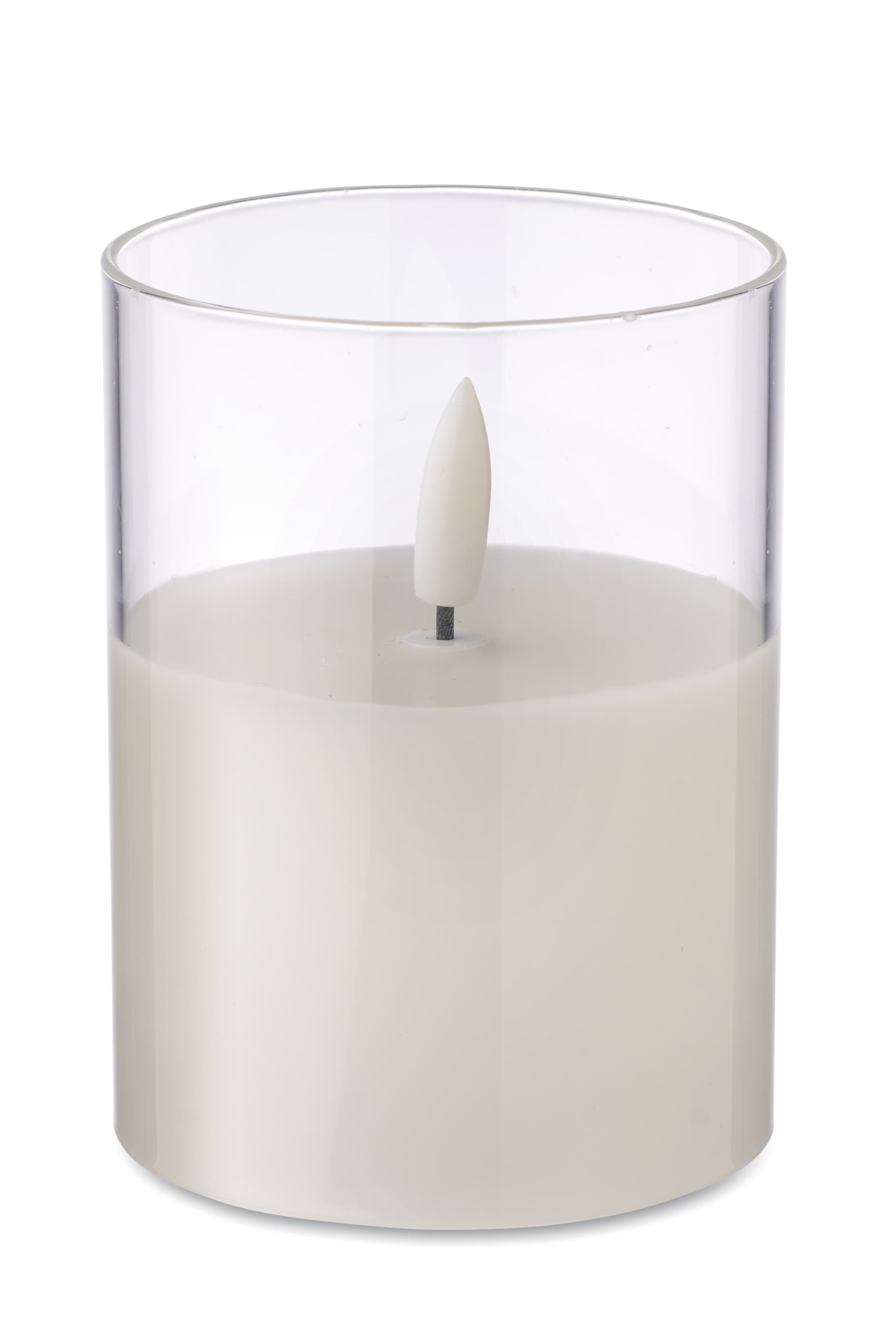 Custom Printed Led Wax Candle In Glass Holder