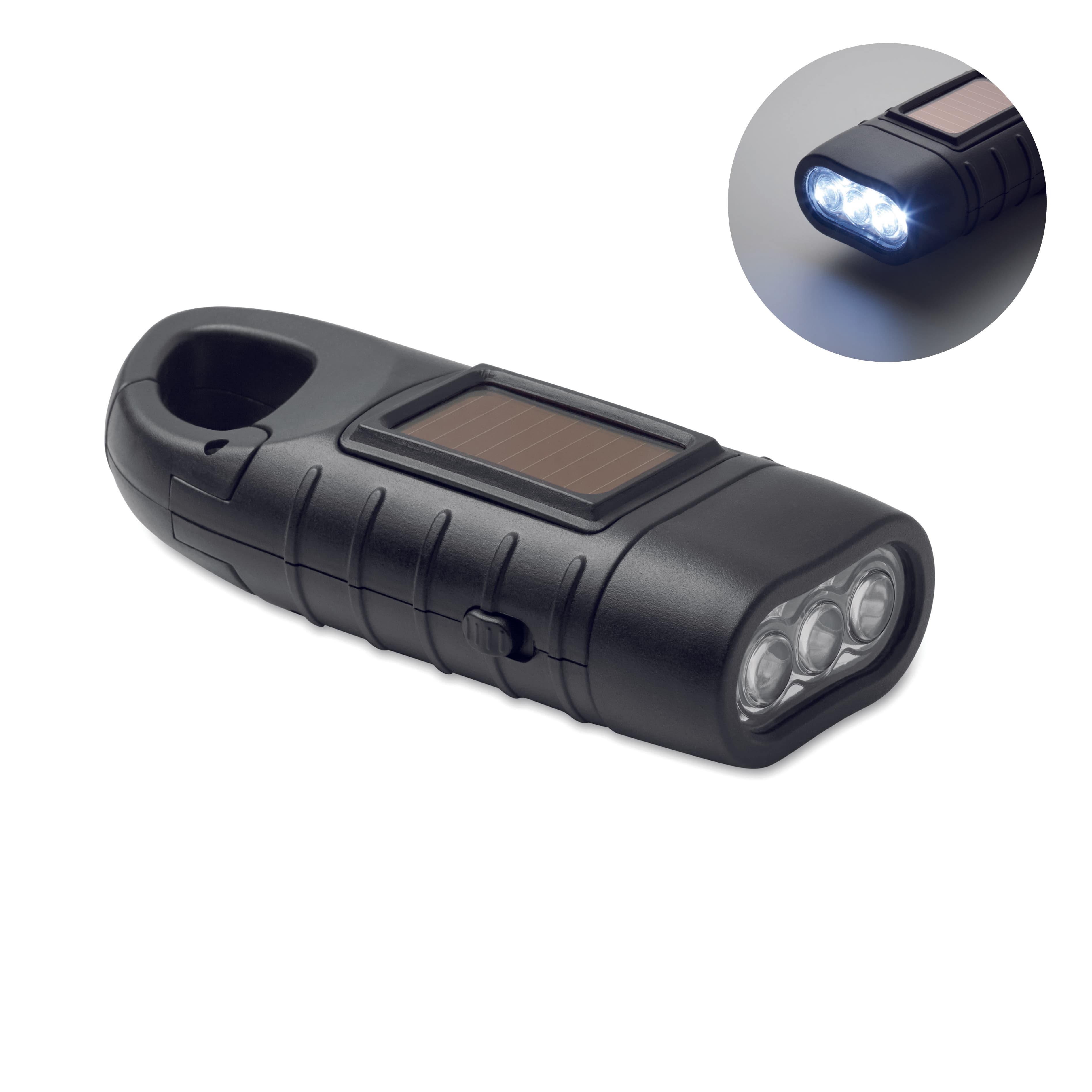 Recycled Solar Torch With Dynamo Crank