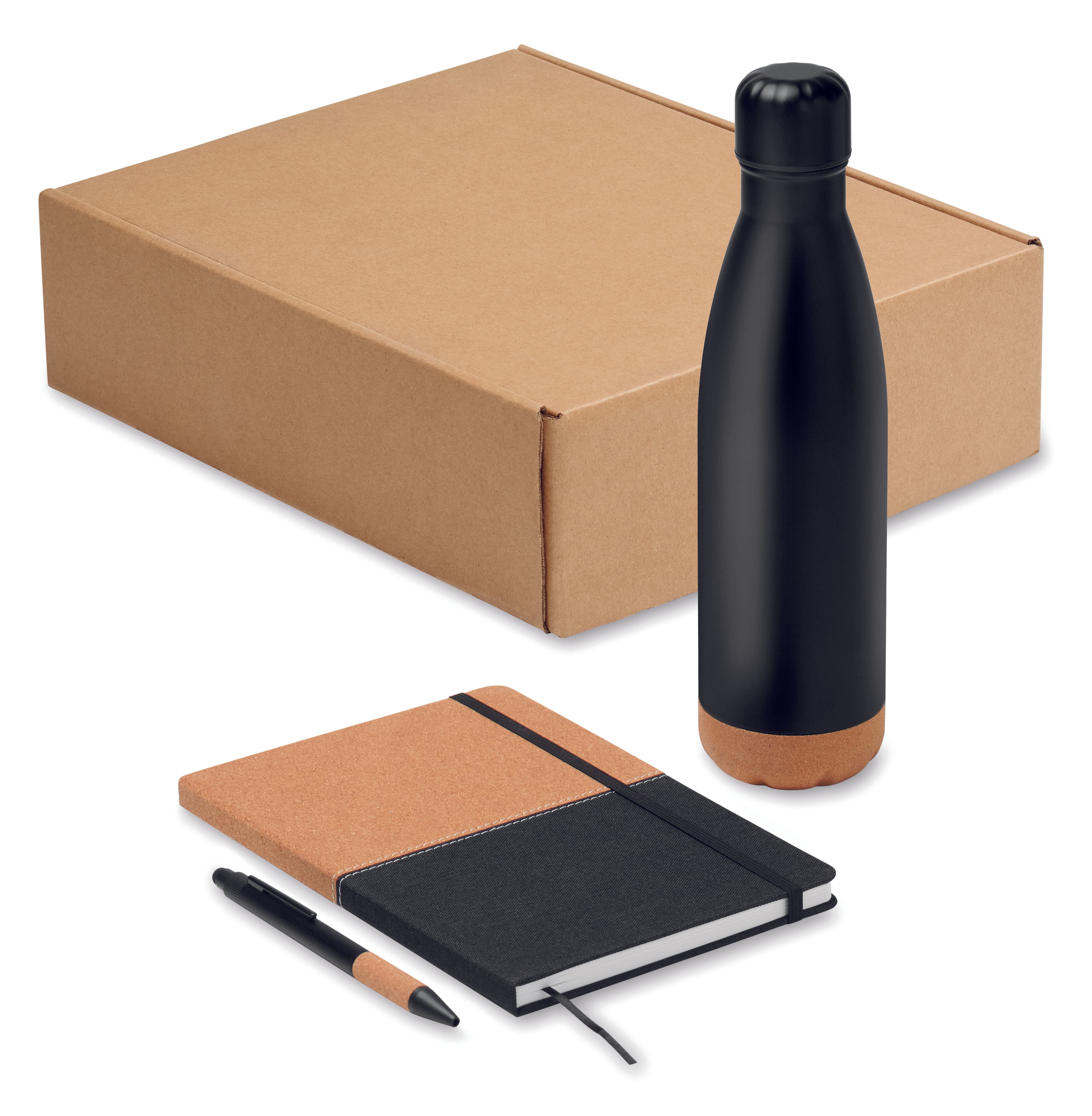 Recycled RPET Stainless Steel Aluminium 3 Piece Gift Set In Box