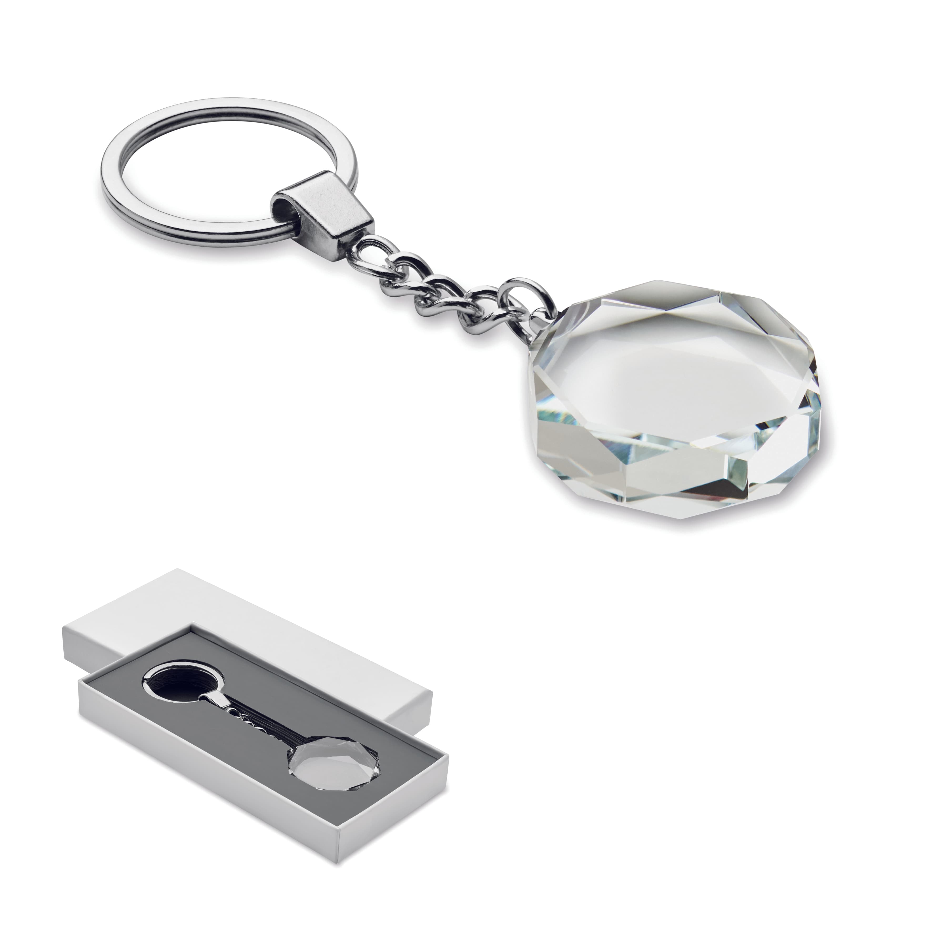 Glass Round Award Key Ring