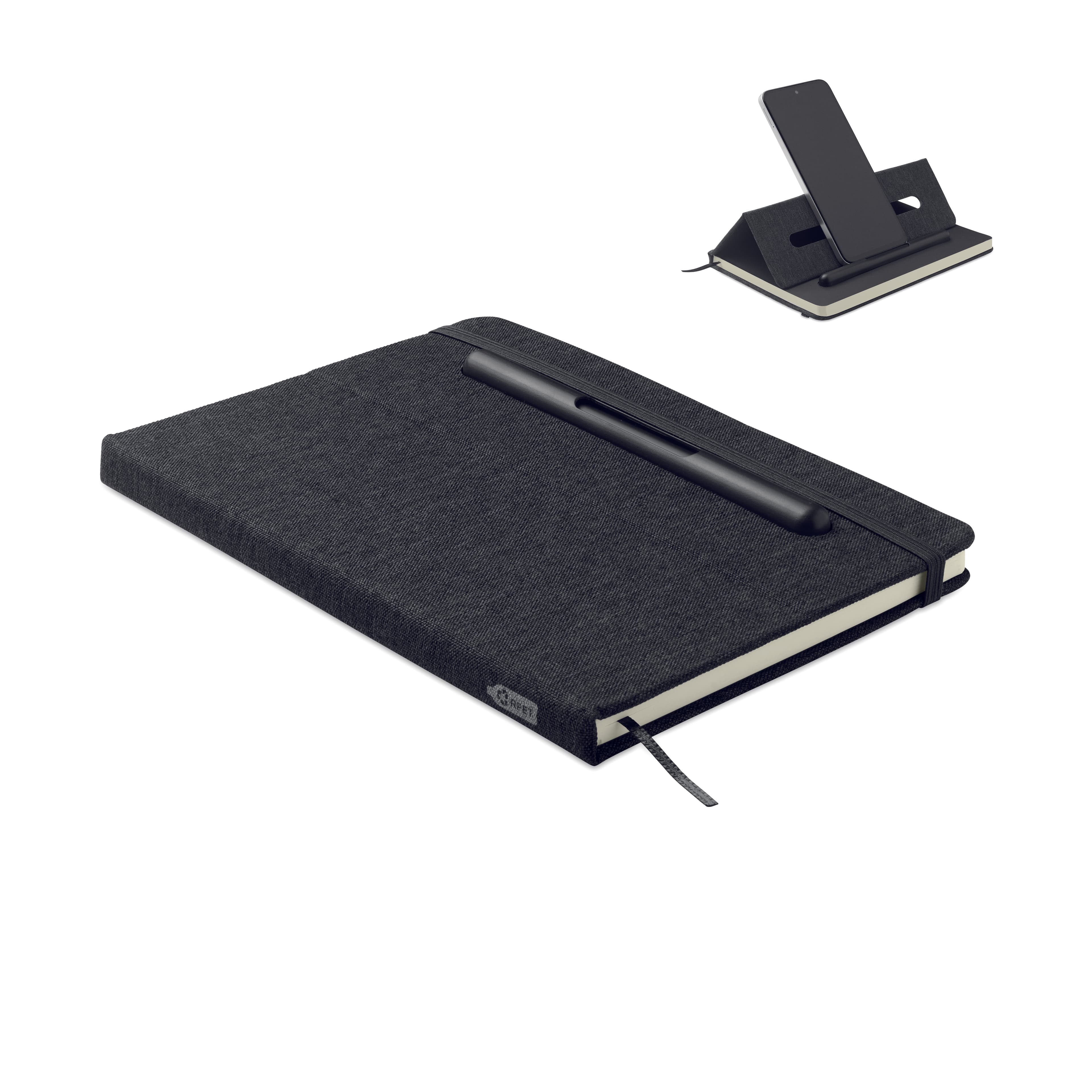 Recycled RPET A5 Notebook With Phone Holder