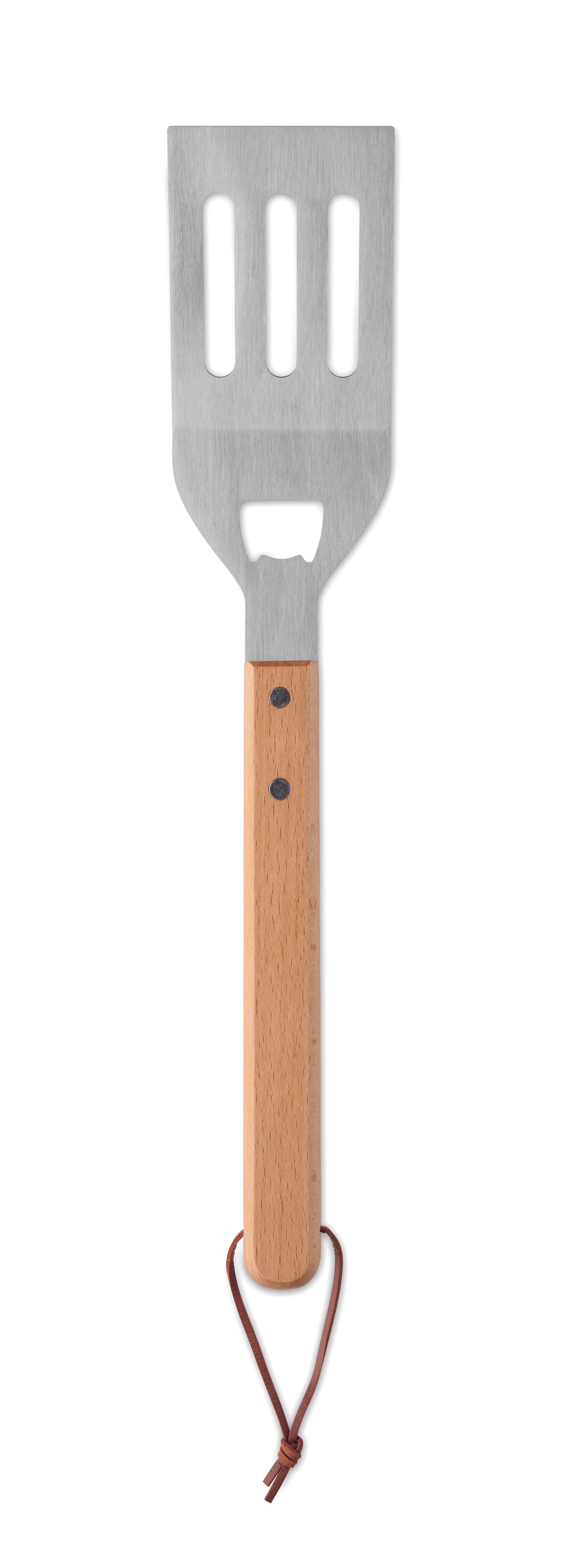 Stainless Steel Bbq Spatula In Beechwood