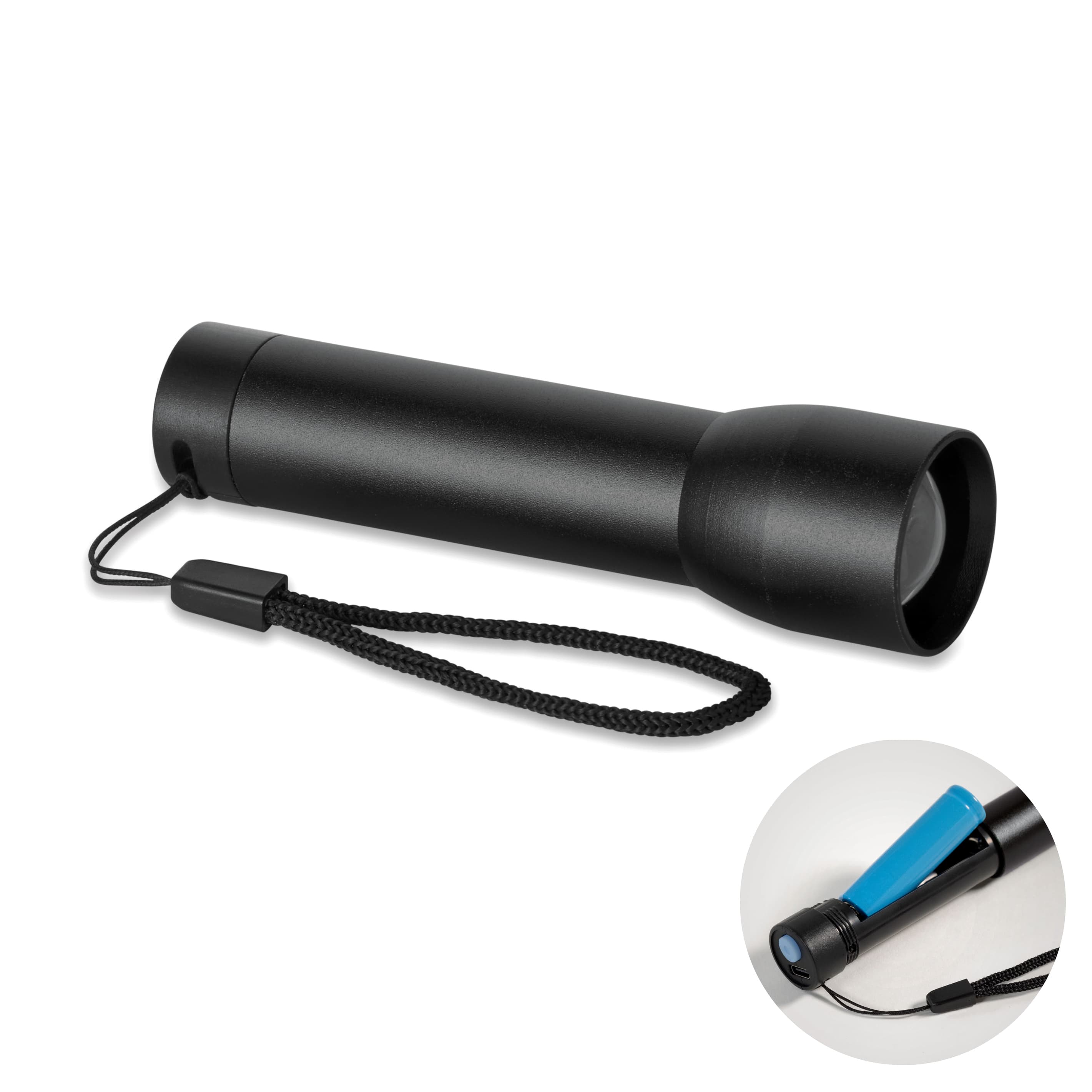 Branded Recycled Aluminium Rechargeable Torch