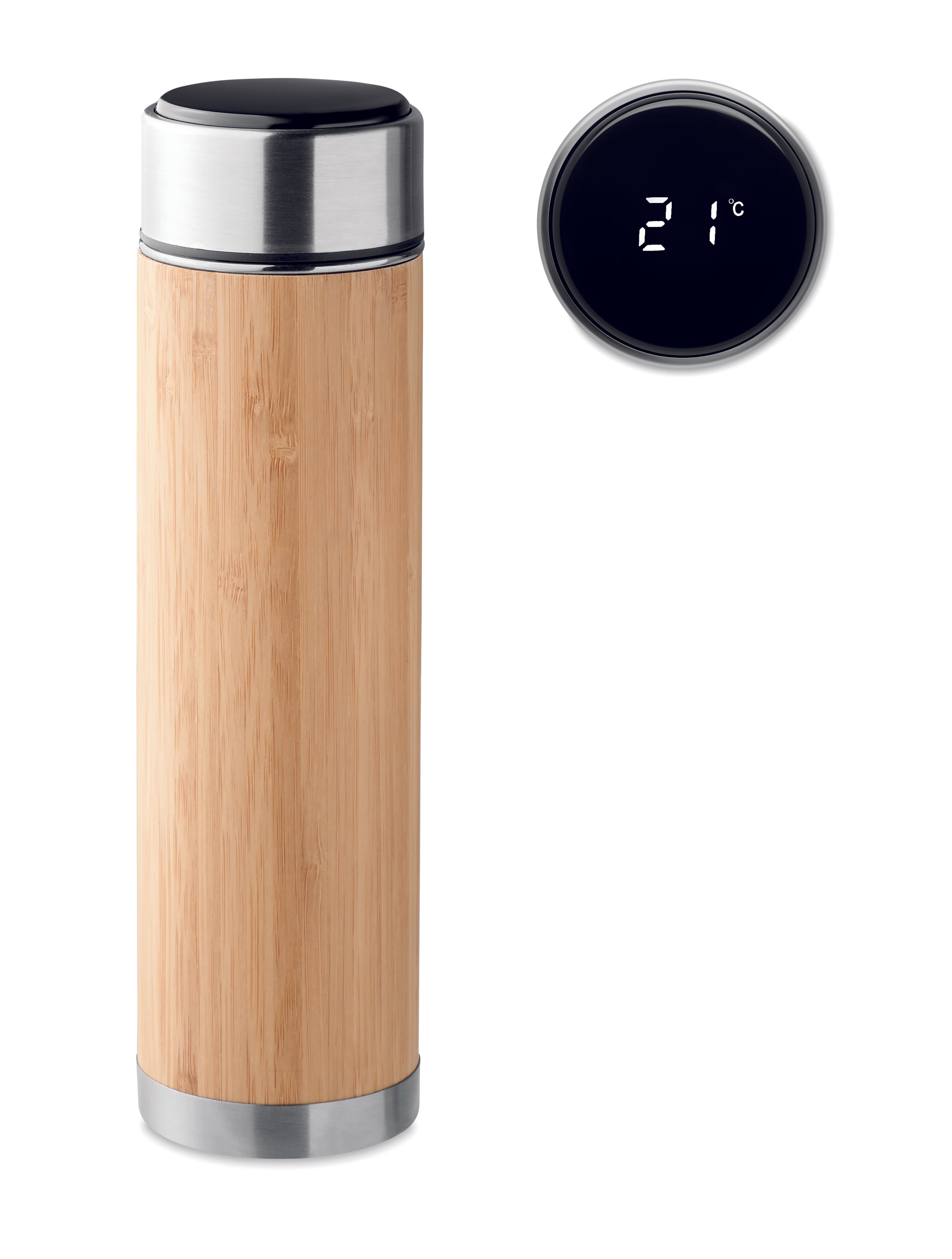 Bamboo Stainless Steel Double Wall Flask 480 Ml