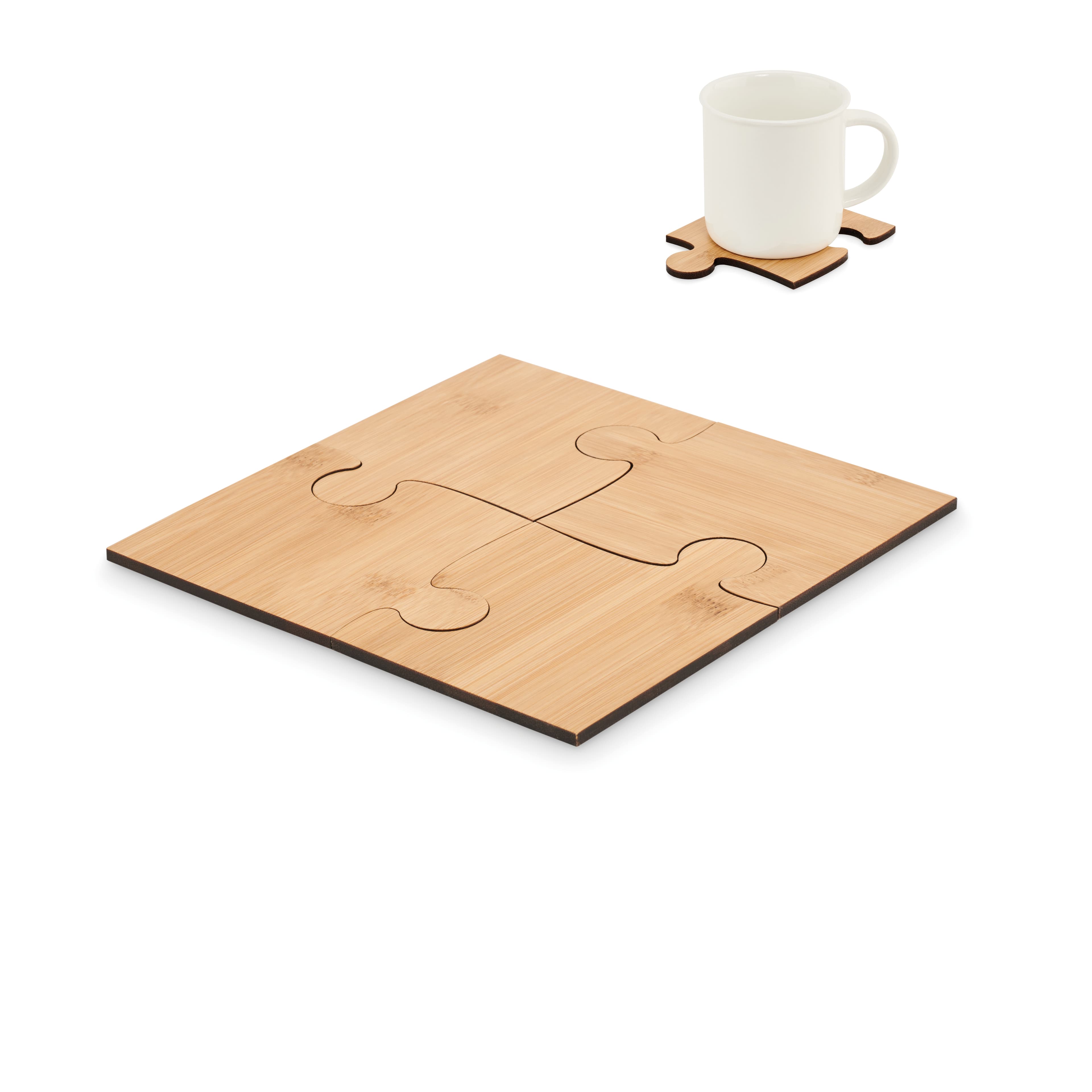 Bamboo Set Of 4 Puzzle Coasters