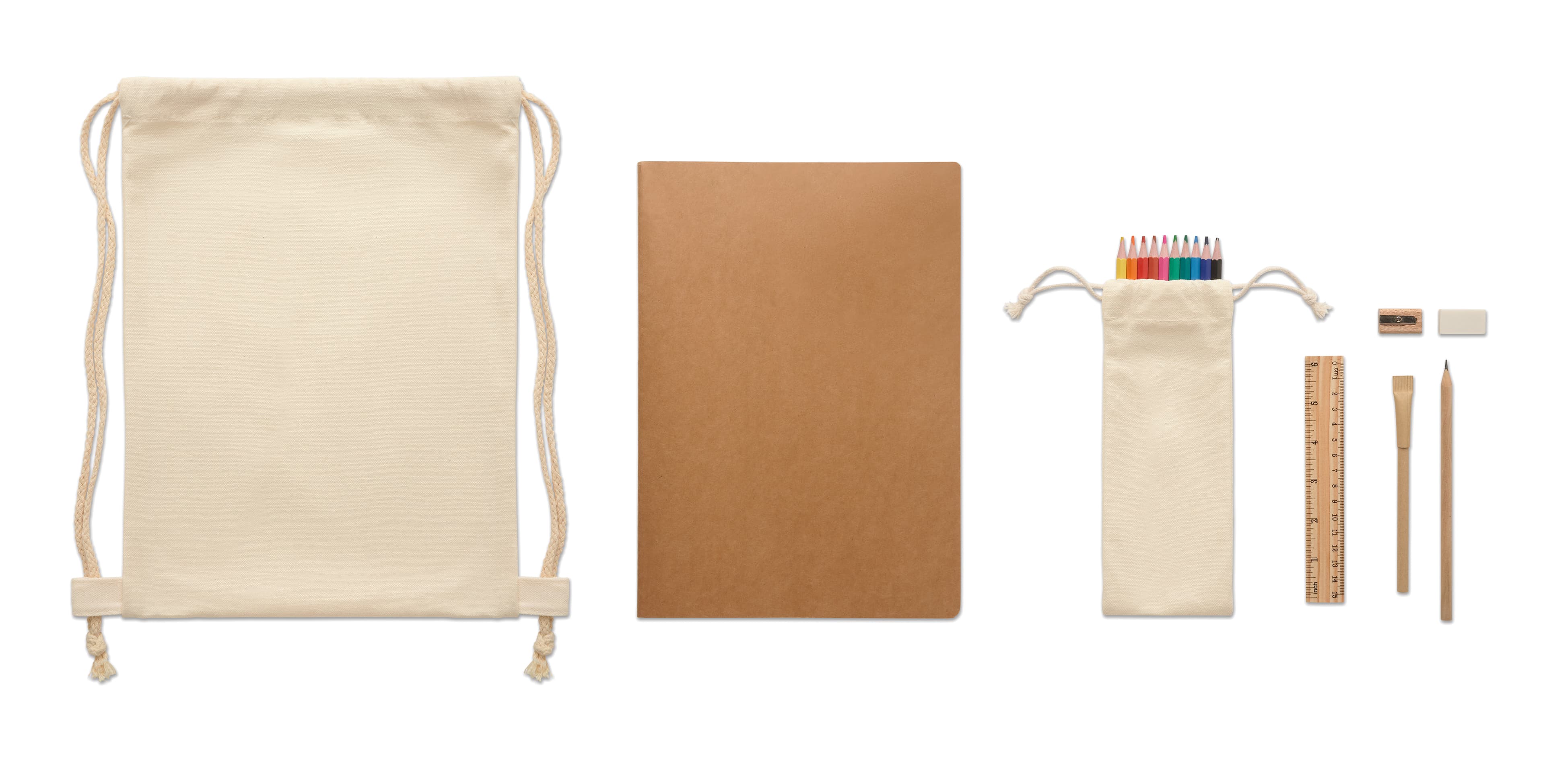 Recycled Kids Drawing Set In Drawstring