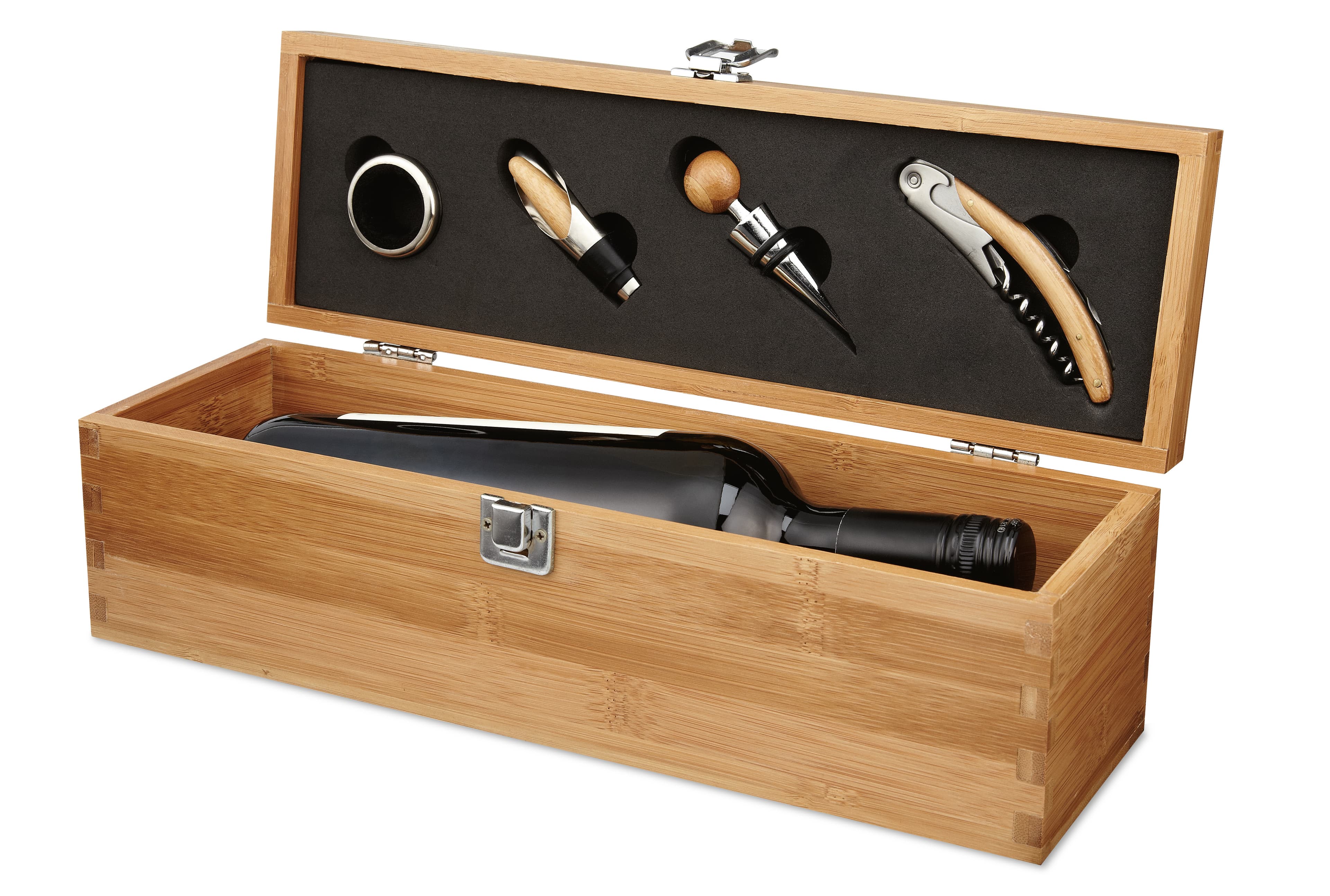 Wine Set In Bamboo Box