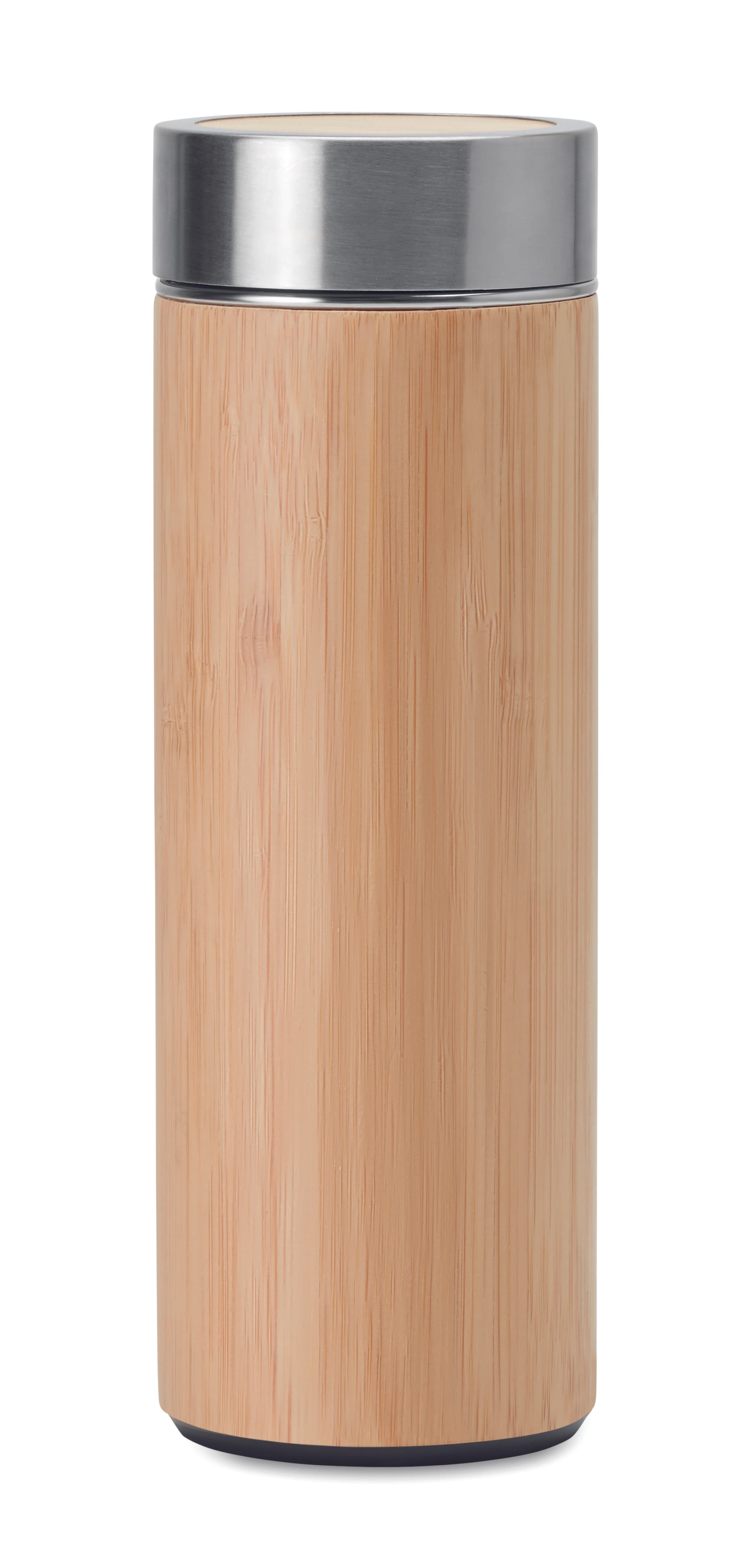 Stainless Steel Double Wall Bamboo Flask 400ml