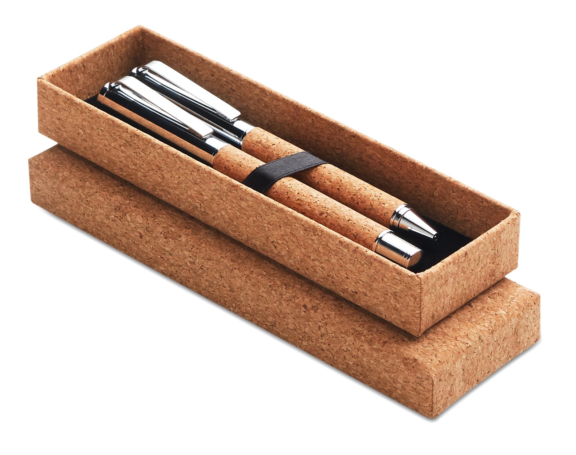 Metal Ball Pen Set In Cork Box