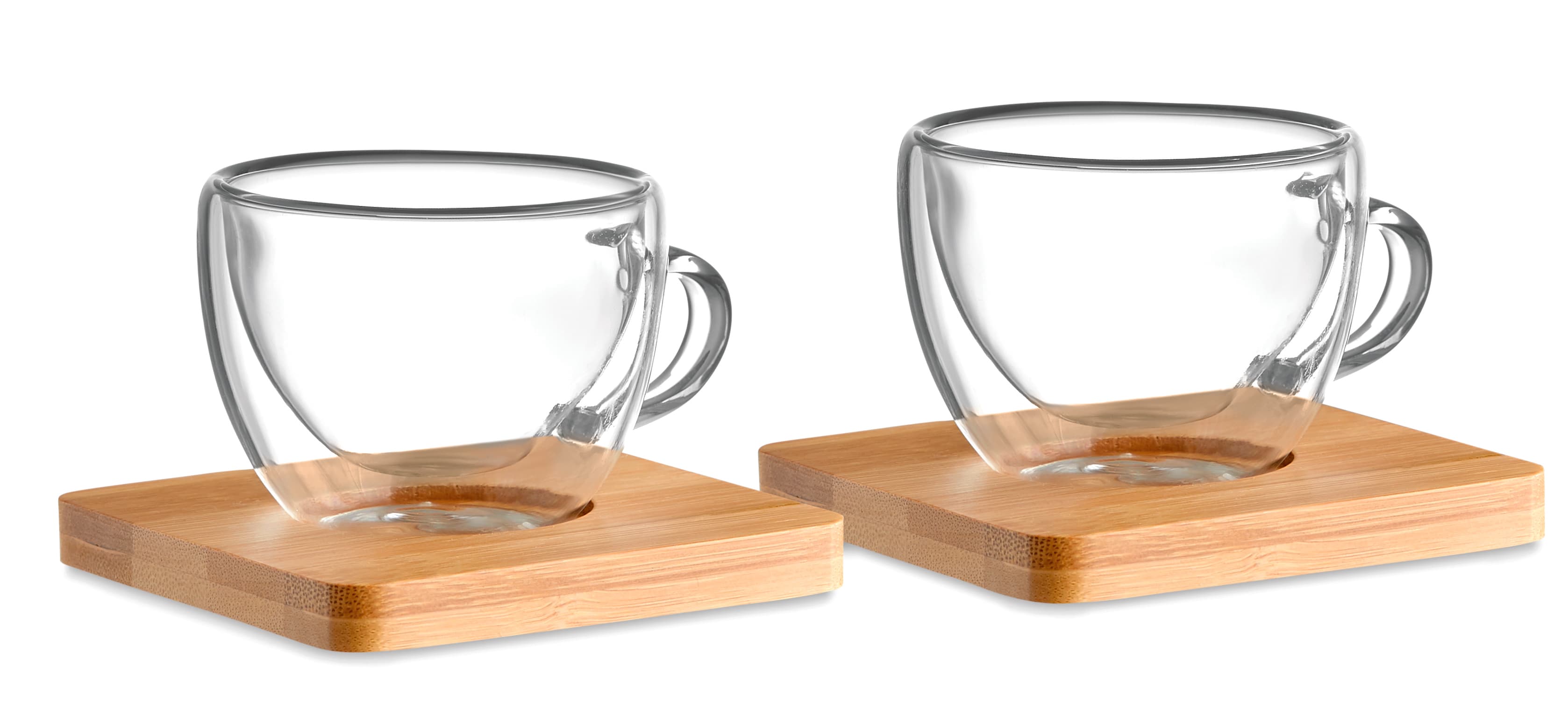 Bamboo Set Of 2 Double Wall Espresso