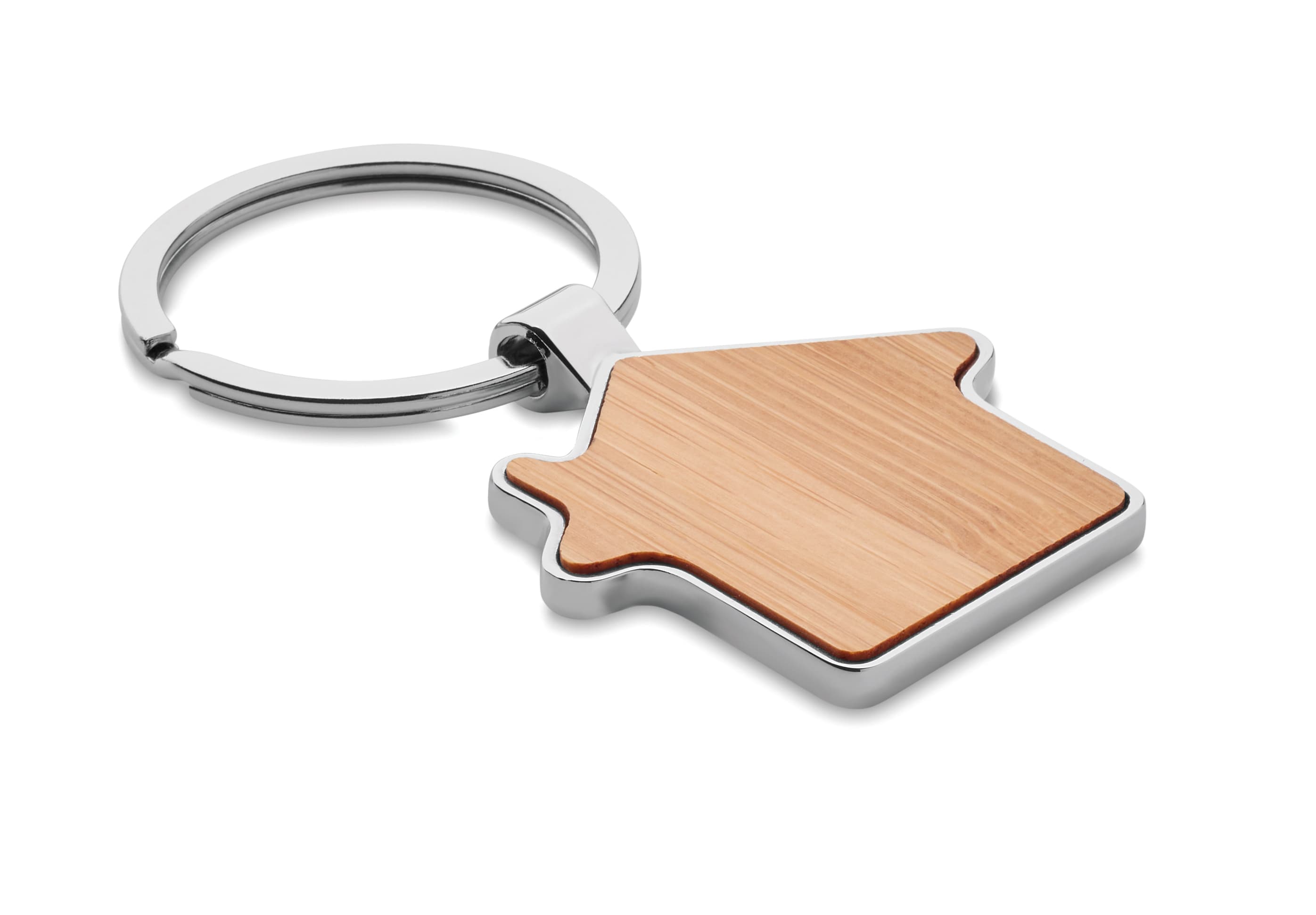 Promotional House Key Ring Metal Bamboo