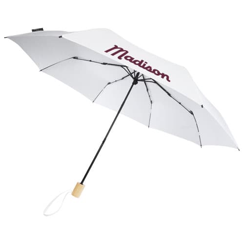 Branded Birgit 21'' foldable windproof recycled PET umbrella