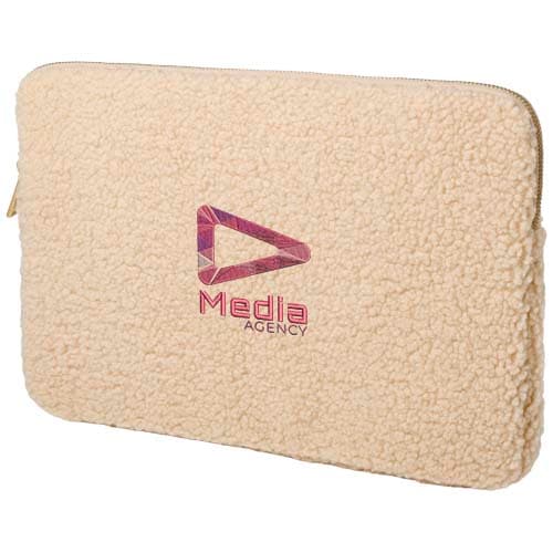 Branded Bear 13" GRS recycled sherpa laptop sleeve 2L