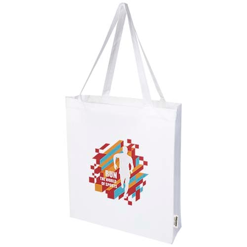 Custom Branded Odisha 180 g/m² OCS organic full gusset tote bag 14L 