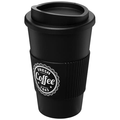 Promotional insulated mugs made from pp plastic, silicone plastic with custom branding options.