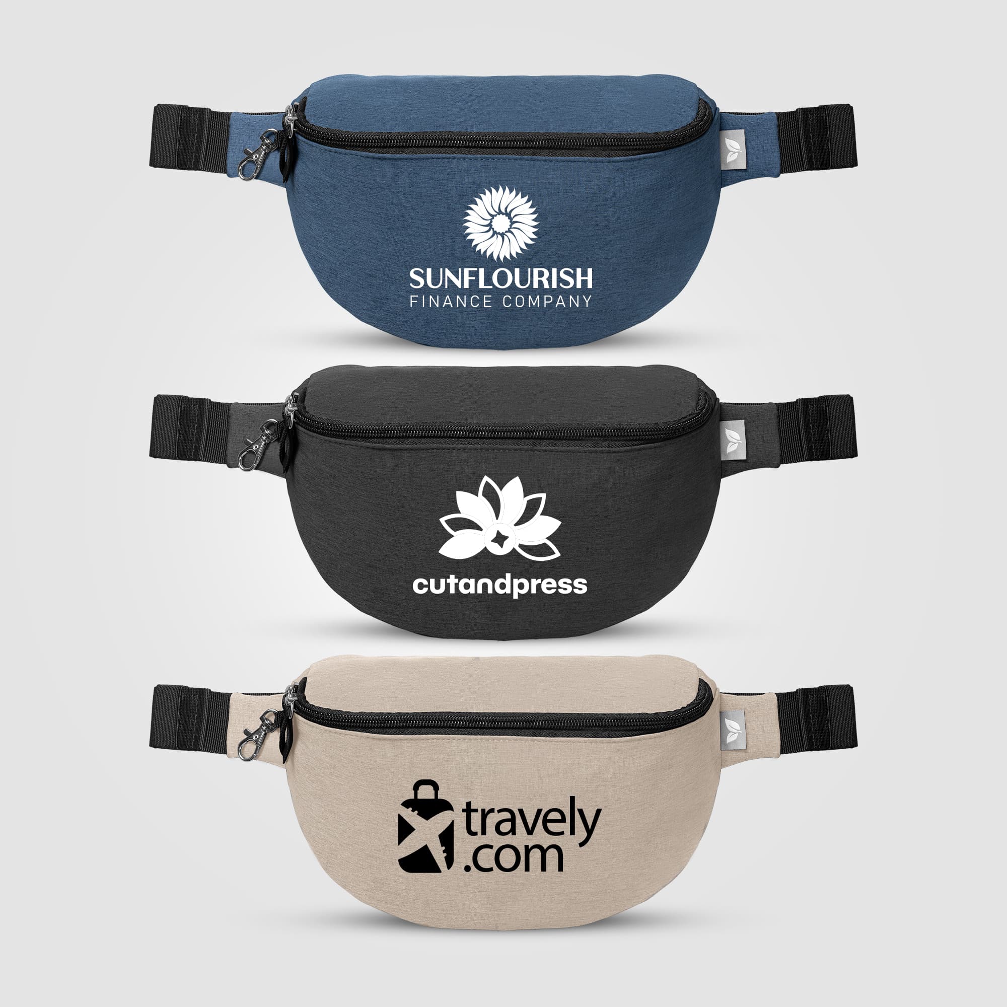 Helsinki rPET Anti-Theft Hook-Zip Waist Bag – 2L