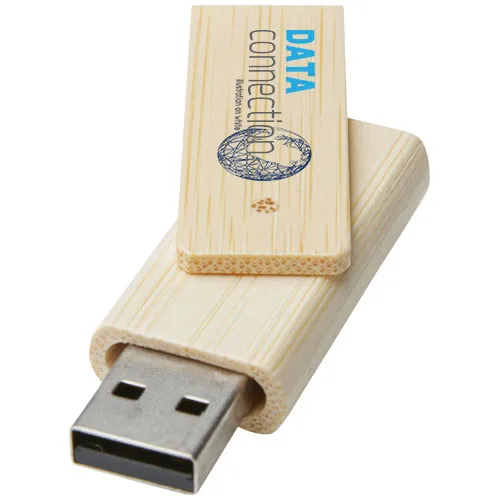 Branded Rotate 8GB bamboo USB flash drive