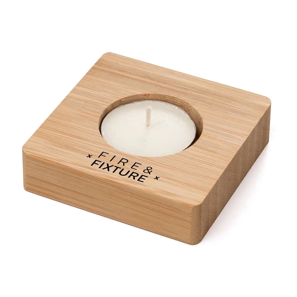 Branded Bamboo Tealight Holder (Includes Tealight)