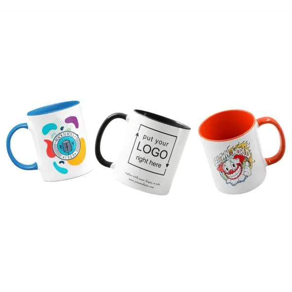 Custom Printed Cambridge 11oz Dye Sub Mugs Colour Inner and Handle