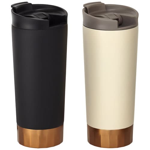 Promotional insulated mugs made from stainless steel with custom branding options.