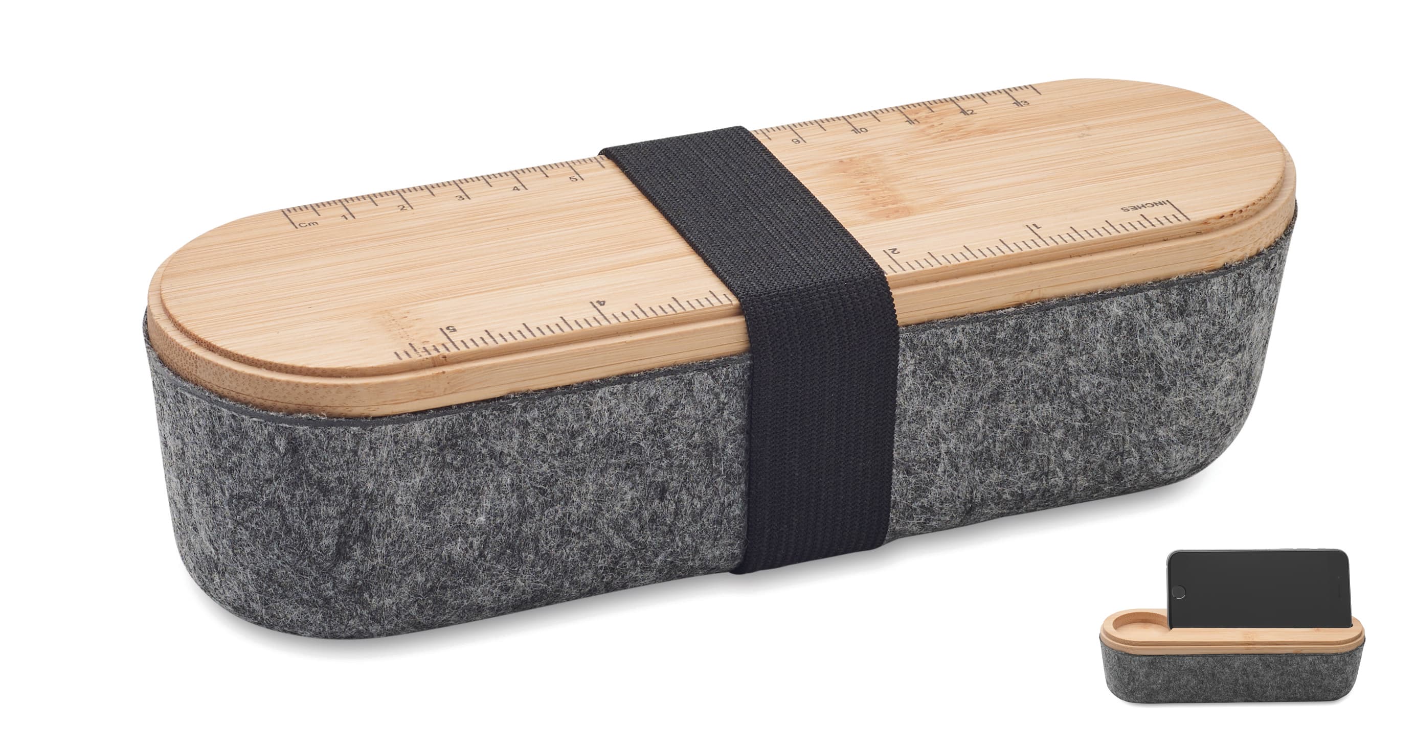 Promotional Bamboo Rpet Felt Pencil Case With Lid