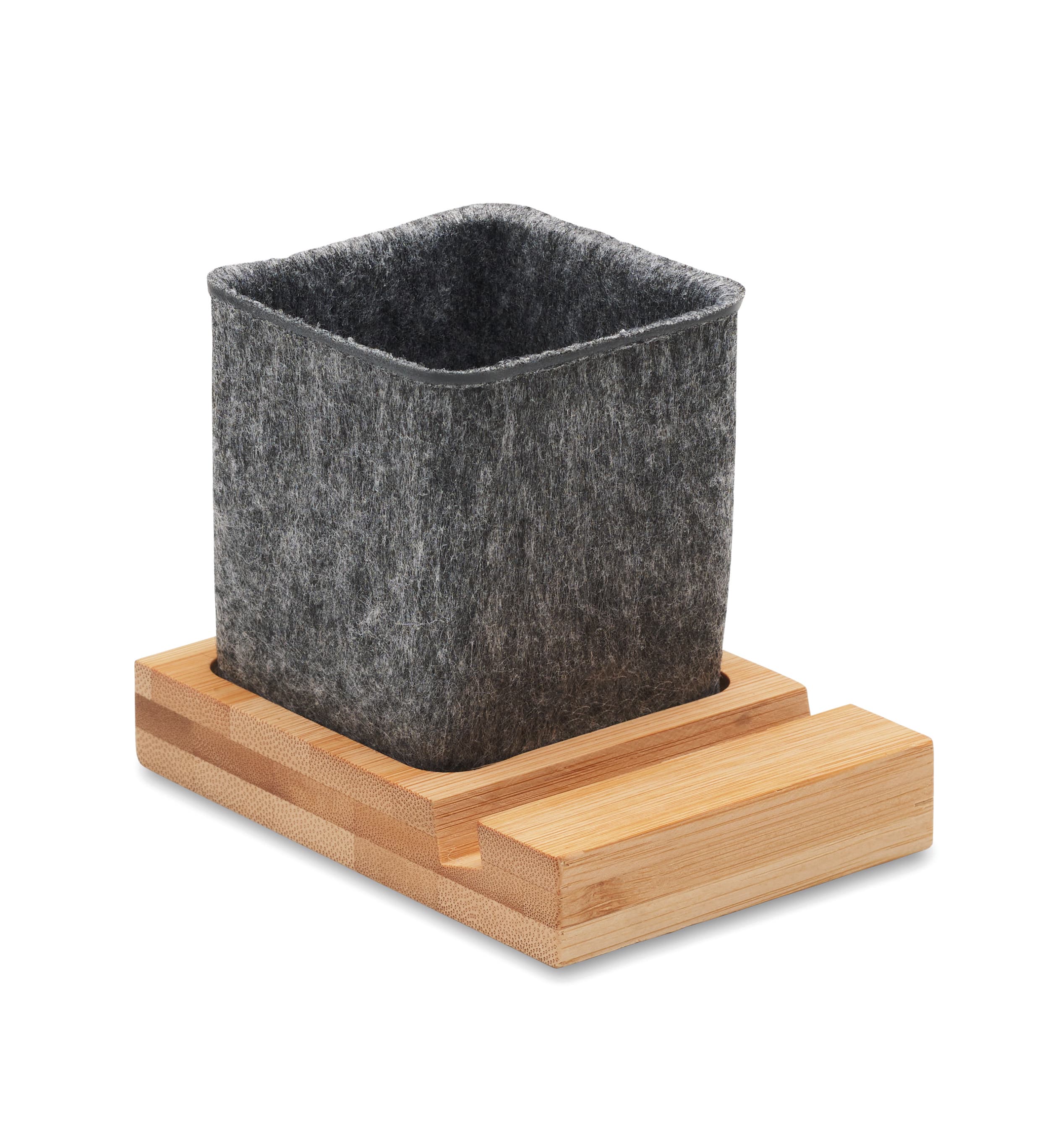 Promotional Bamboo Rpet Felt Pen Pot Phone Stand