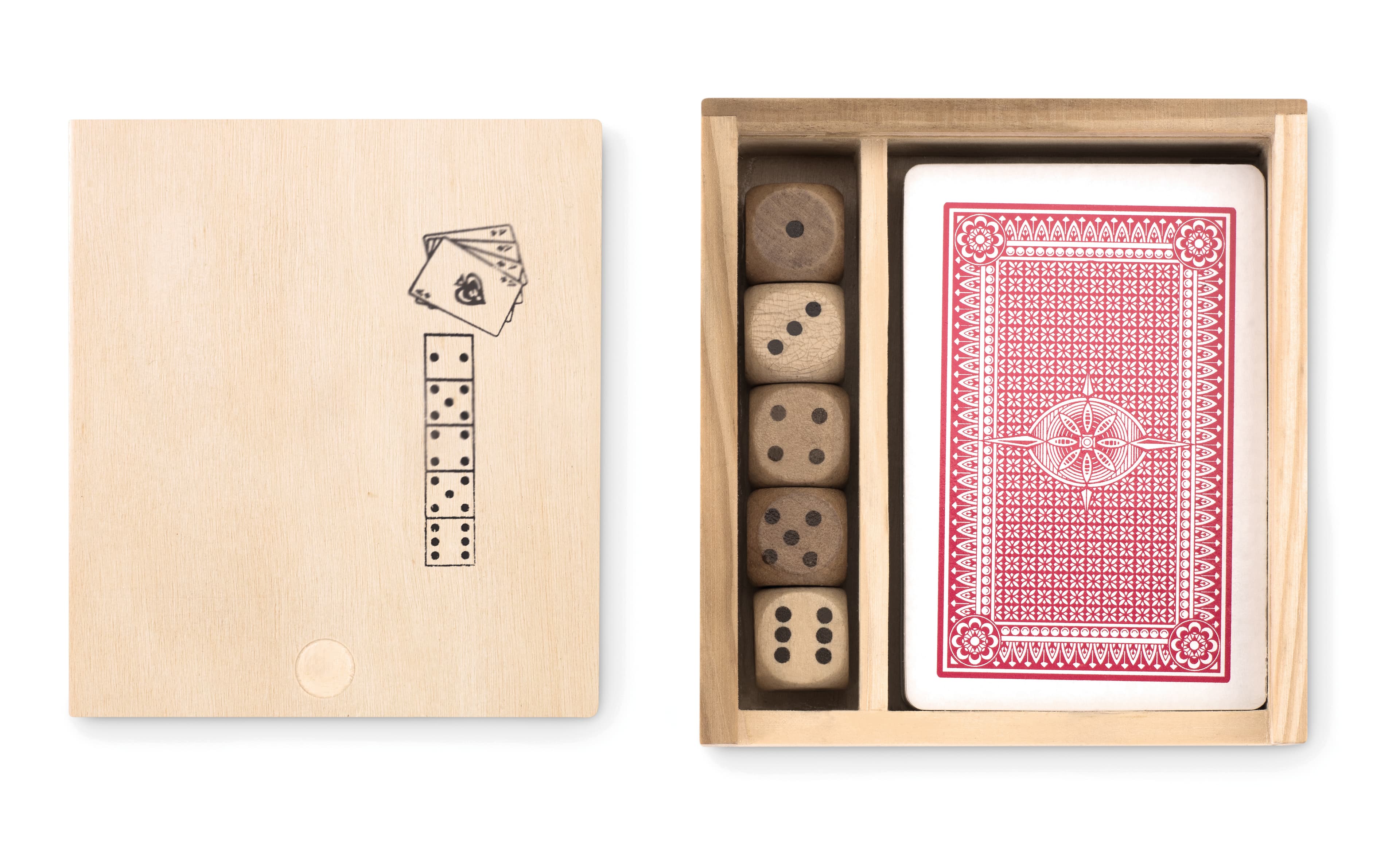 Promotional Cards And Dices In Box