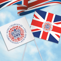 Kings Coronation Handwaving Flags