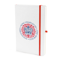 Special Kings Coronation Print Promotional A5 White PU Notebook