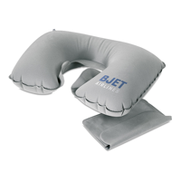 Inflatable pillow in pouch